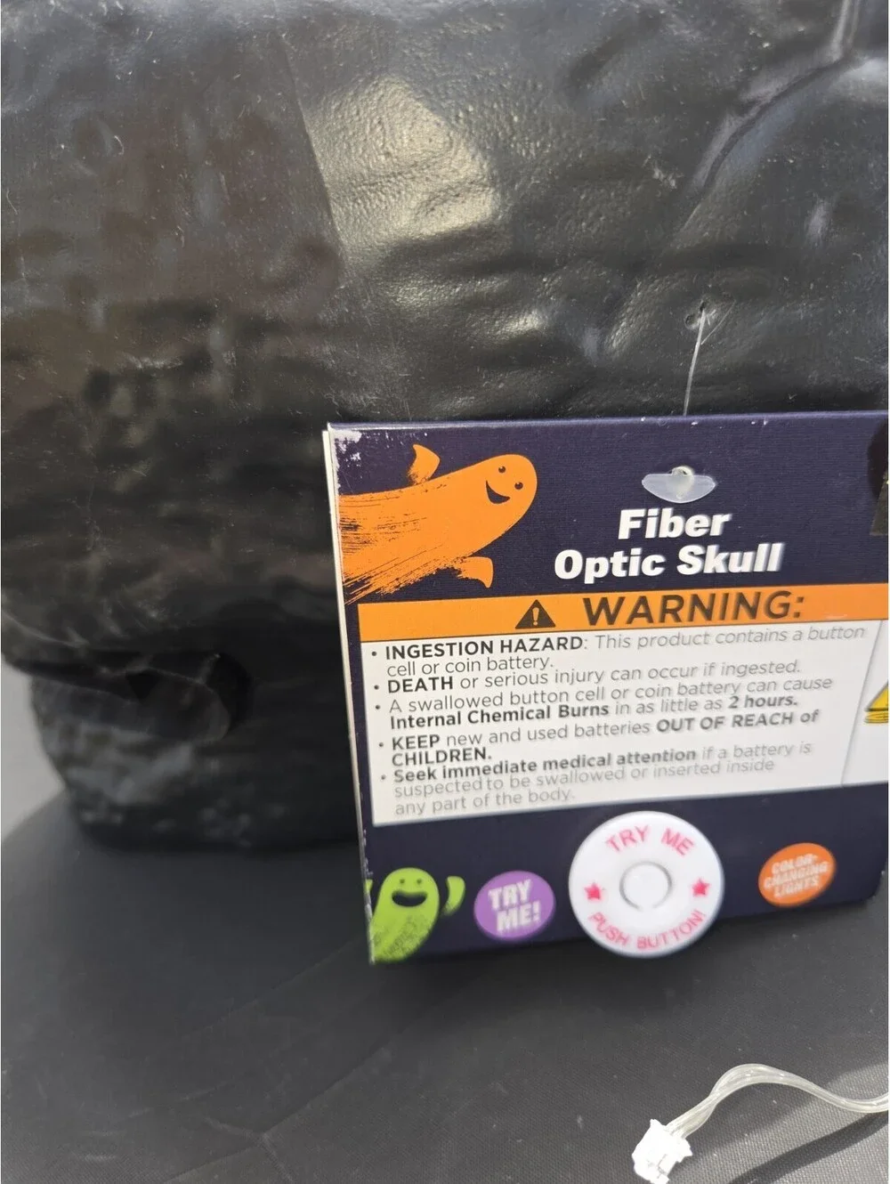 Fiber optic Light  Skeleton head Battery operated